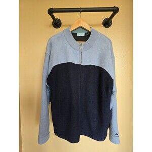 Burtonโ vintage 90s zip up blue wool coat men's size medium